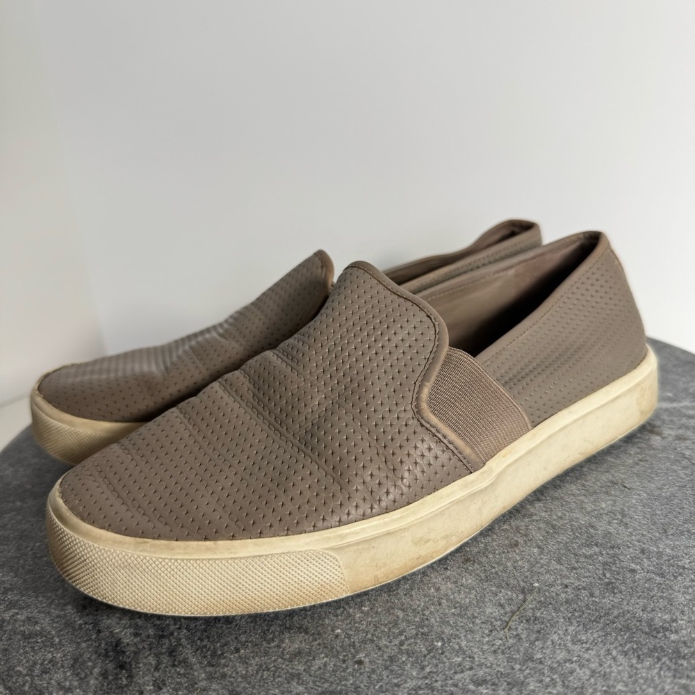 Vince Blair Leather Grey Slip On Shoes Loafers 6.5